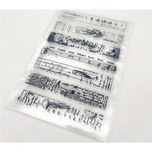 11x16CM Music Score Transparent Seal Clear Stamps Silicone Seal Roller Stamps DIY Scrapbook Album / Card Christmas Wedding