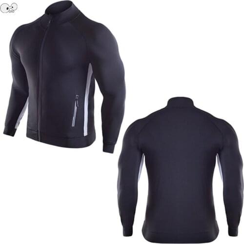 Stand Collar Sweatshirts Brand New Running Jacket Men Sports Fitness Long Sleeves Zipper Gym Training Jogging Pockets Sportswear