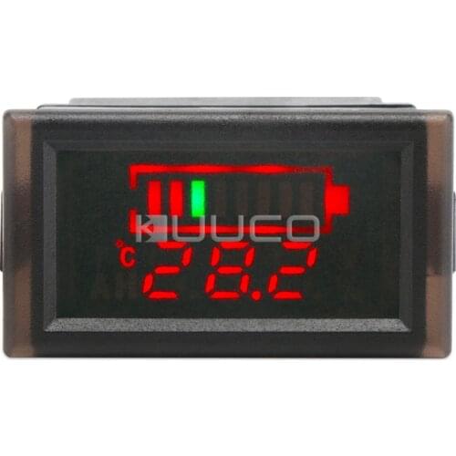 5 PCS/LOT Tester DC 6~120V Battery Capacity Indicator Meter -50 ~ +120 Degrees Celsius Temperature Meter 2in1 Monitor Meter