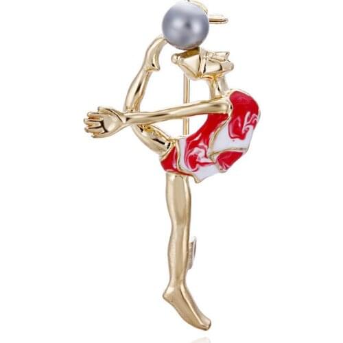 In Europe and the speed to sell through the new corsage, clothing art gymnastics drip high-grade pearl brooch pin