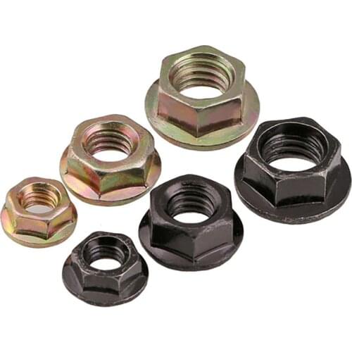Serrated Flange Lock Nuts Nickel / Zinc Plated Hexagon Hex Nut M2 2.5 3 4 5 6 8