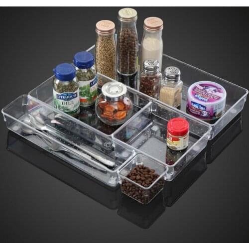 13pcs/set Adjustable Drawer Organizer Box Trays Make Up Cosmetics Sundries Divider Holder Kitchen Bathroom Closet Jewellery Box