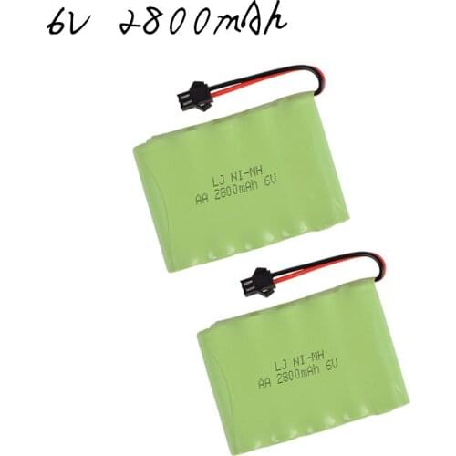 2PCS AA Battery 6 v 2800mAh NIMH Battery Group For Electric Toy Security Facilities For RC Toy Car Boat Gun Truck Trains