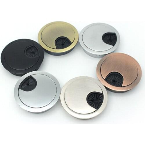 2 Piece Zinc Alloy Round Table Hole Cover Wire Outlet Port Computer PC desk cable grommet 50/53/60/80mm Line Holder