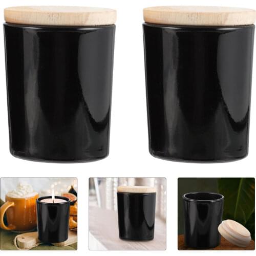 2pcs Practical DIY Candle Jars Glass Aromatherapy Candle Jars DIY Candle Cups