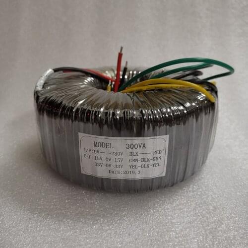 300W Pure Copper Toroidal Transformer Dual 33V+ Dual 15V Power Transformers
