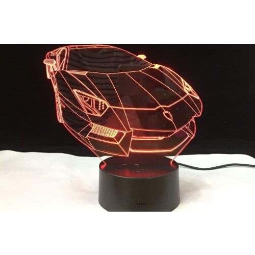 Sports Car 3d Led Lights Colorful Gradual Change Illusion Lamp Touch Remote Control Small Night Light Drop Shipping Home Decor