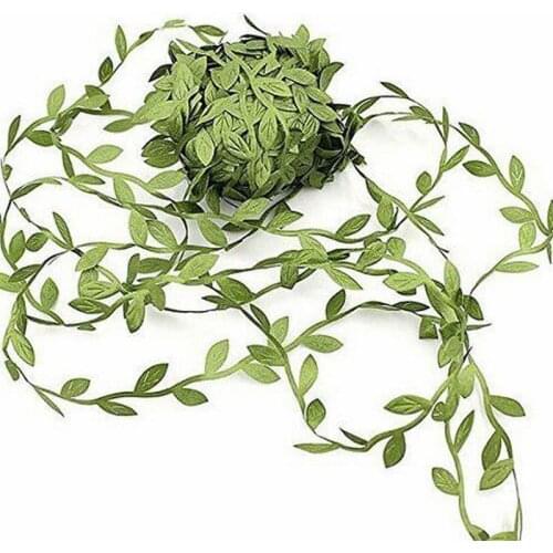 10 Meters/pack Gold Silver Green Artificial Vines Vine Ribbon Leaf Trim Leaf Ribbon Garland Decoration Woodland Scrapbooking
