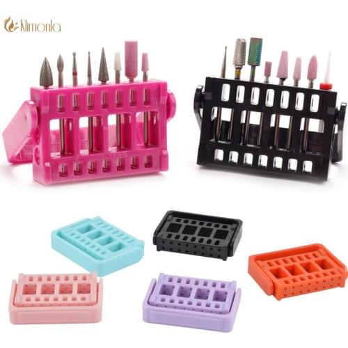 7 Types Nail Drill Bit Holder Storage Acrylic Nails Organizer Box for Grinding Head Display Stand Manicure Accessories Tool