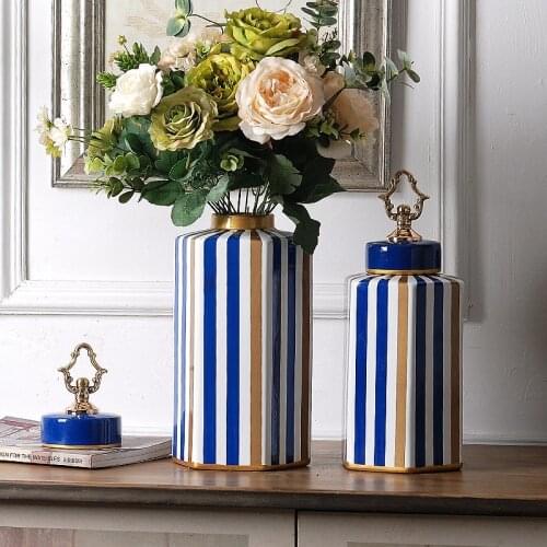 Home wedding decoration accessories Ceramic Sealed Storage Tank for Soft-fitting Office Jewelry Ornaments in Home Model Room