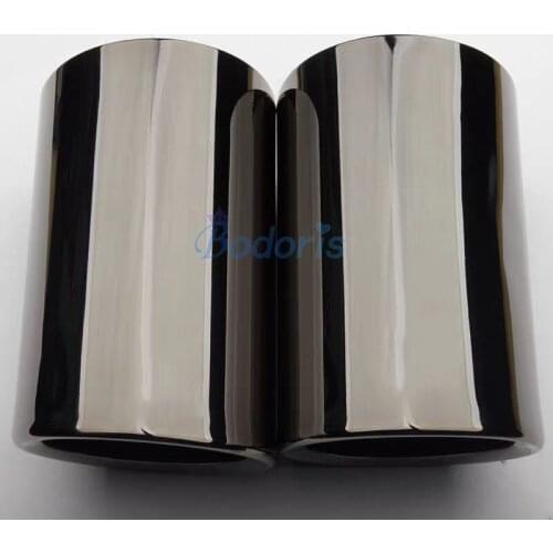 Car Styling Ti Black Color Exhaust Muffler Tip Pipe End 2017 2018 For Volkswagen VW Tiguan L Accessories