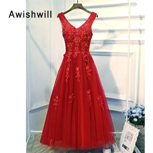 Женские вечерние платья ниже колена Awishwill China At AliExpress