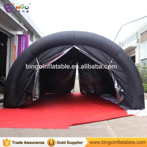 Free shipping 6X4.5X3.5M black color Inflatable tunnel tent for event customized blow up tunnel tent with blower toy tent