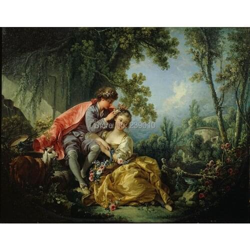 Free shipping court figure oil painting printed on canvas wall art Decor picture fall in love oil painting canvas prints