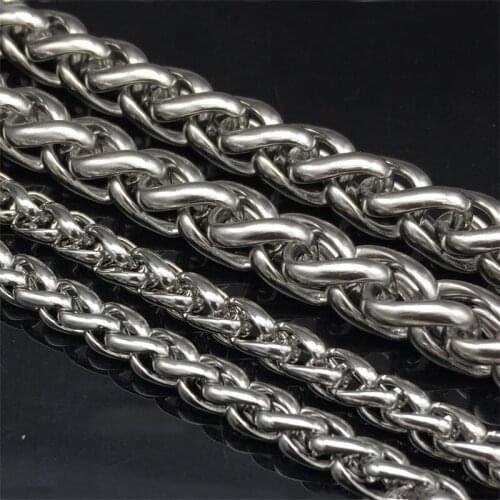 5mm/8mm Stainless Steel Silver Color Wheat Chain Link Necklace 23.62" DIY Jewelry Making For Women Men Chains