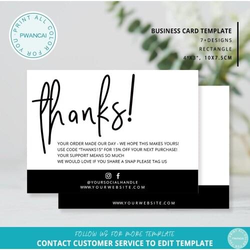 BUSINESS THANK YOU modern handlettered fuschia 30Pieces 4X3inch