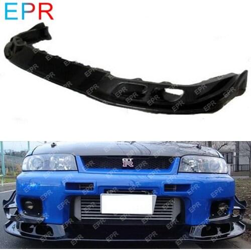 For Nissan Skyline R33 Carbon Fiber Front Lip Body Kit Auto Tuning Part For GTR R33 GTR AS Style Front Lip