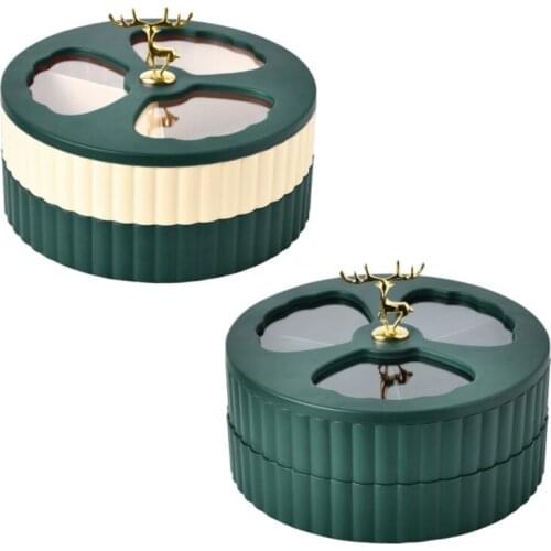 Double Layer Transparent Cover Storage Box Candy Dried Fruit Snacks Storage Box Exquisite Exquisite Home Decoration