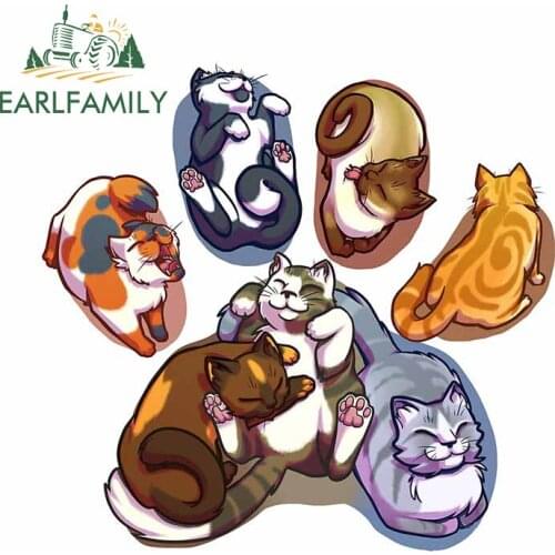 EARLFAMILY 13cm x 12.6cm for Cats Claws Vinyl Car Stickers Fine Creative Suitcase Decoration Scratch-proof Window Vinyl Decal