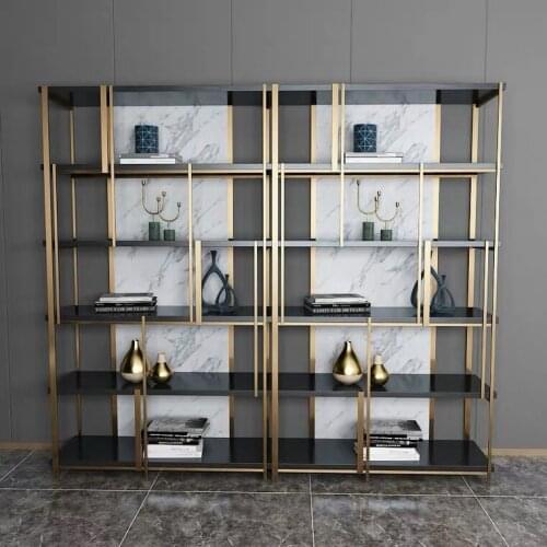 Stainless steel bookshelf Light luxury display rack Office living room shelf USU 304