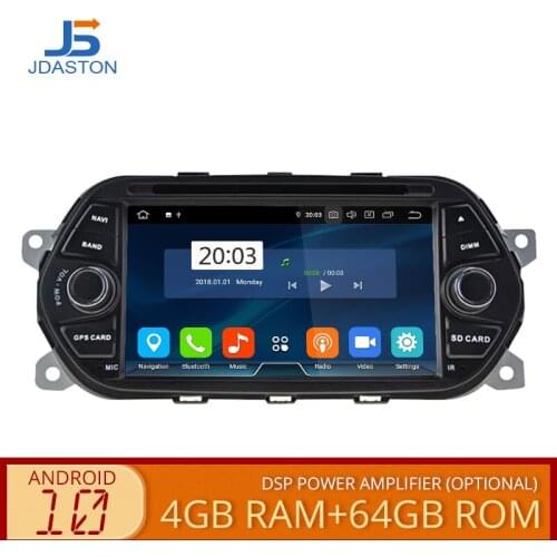 JDASTON Android 10.0 Car DVD Player For Fiat Tipo Egea 2015 2016 2017 Multimedia GPS Navigation 1 Din Car Radio Stereo 4G+64G CD