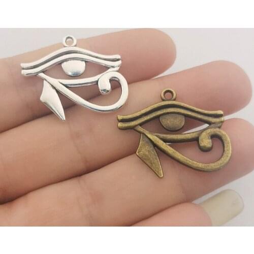 JINDINSP 5pcs Charms Ancient Egypt Eye Of Horus 31x26mm Antique Silver Color Pendants Making DIY Handmade Finding Jewelry
