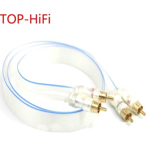 TOP-HiFi Pair Nordost Silver Plated Cable Blue Wgite Heven king snake Gold Plated 2RCA Male to Male RCA Interconnect Cable