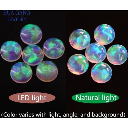 Round Shape Cabochon Opal Flat Back FI04 Beads Synthetic Gemstones For Jewelry Making DIY 3.0mm~7.0mm Free Shipping