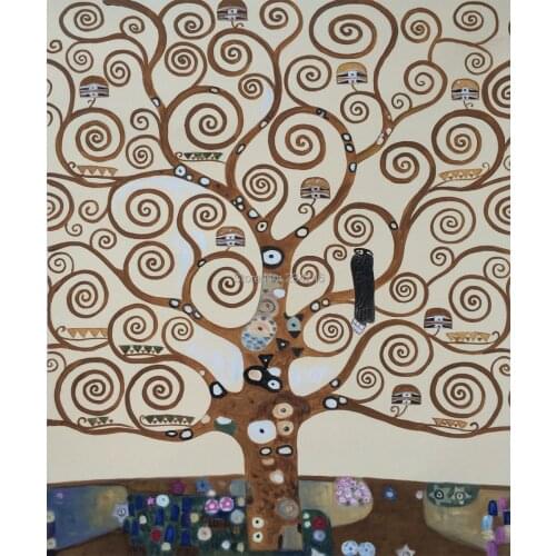 Handmade Oil Paintings Reproductions Tree of Life by Gustav Klimt Famous Painting Abstraction on Canvas Art Gifts