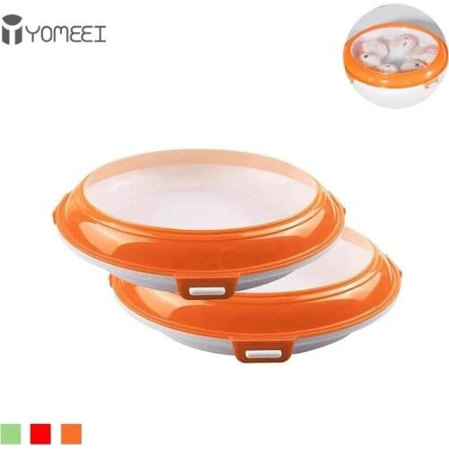 YOMEEI Round Food Preservation Tray Creative Elastic Film Tray Reusable Food Storage Container Stackable Food Fresh Tray