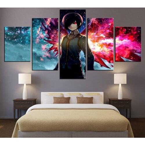 Lienzo de arte de pared HD impreso 5 piezas pintura de lienzo Tokyo Ghoul cuadro Modular decoración del hogar arte artístico mod