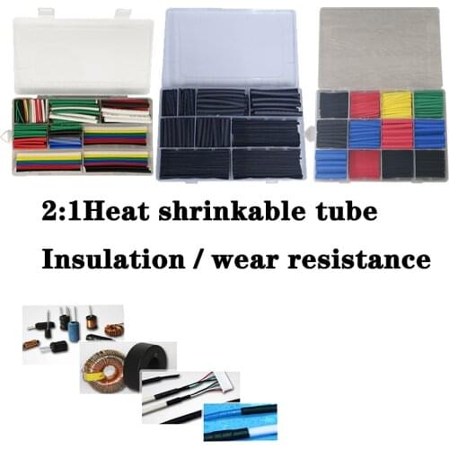385-560PCS termoretractil Shrinking Tubing Assorted Wire Cable Insulation Sleeving,Thermoresistant tube Heat Shrink wrapping Kit