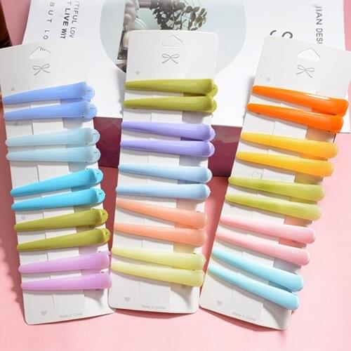 6/10pcs Cheap Plastic Hair Clips For Women Candy Color Hairpins Set Fashion Non-Slip Salon Hairgrips Hair Accessories Wholesale