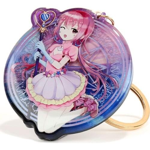 NO MOQ custom acrylic keychain transparent charm 3D printing