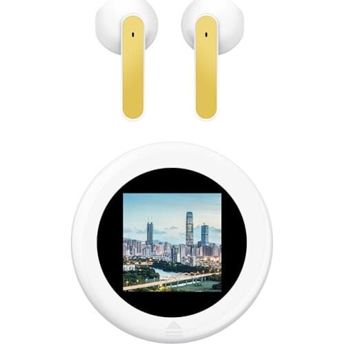 New Arrival TWS Slide Cover Sports Half-In-Ear Headset With LCD Display