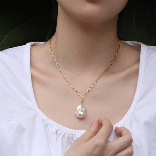 Lily Jewelry Choker Necklace Baroque Pearl 925 Sterling Silver Pearl Necklace Women Pearl Jewelry Gift 40+5cm