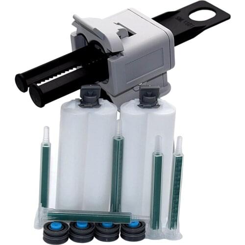 50ML AB Epoxy Glue Gun Applicator 1:2 Glue Adhensive Caulking Gun with AB Static Mixing Nozzle 50ml Empty Dual-Barrel Cartridge