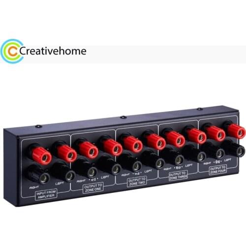 1 In And 4 Out Amplifier Sound Speaker Distributor, 4-Area Sound Source, Signal Distribution Panel, Single Audio Input, 300W Per