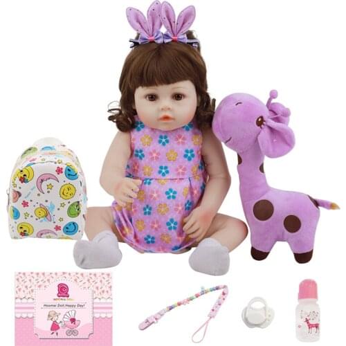 Realistic Newborn Baby Full Silicone Body Lifelike Bebe Reborn Dolls For Children Birthday Christmas Gift Shower Toy 18 '' 48CM