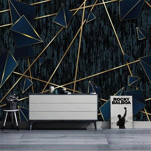 Self-Adhesive Wallpaper 3D Abstract Geometric Lines Photo Wall Murals Living Room Study Modern Home Decor Waterproof 3D Stickers