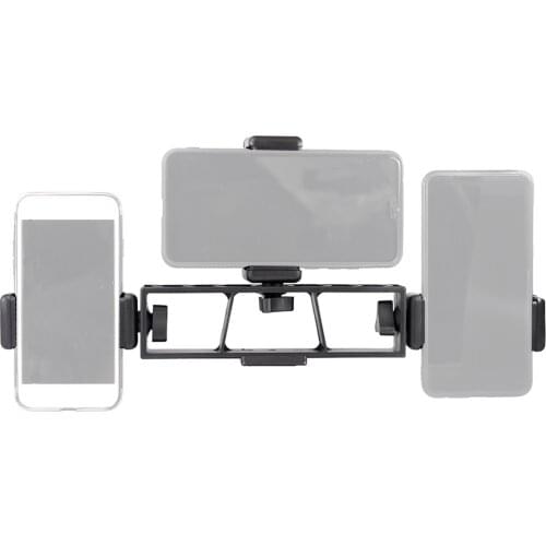 FEICHAO 3-Position Stand Clip Bracket Holder Mobile Phone Clamp Tripod 1/4" Mount for Smartphones Mic Fill Lights Live Broadcast