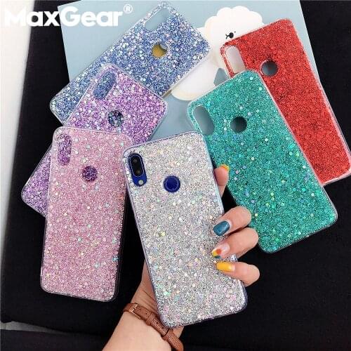 Luxury Silicone Bling Glitter Crystal Sequins Phone Case For Xiaomi Redmi 5 6 Pro Note 5 6 7 Pro Cover For Xiaomi Mi 8 9 SE Lite