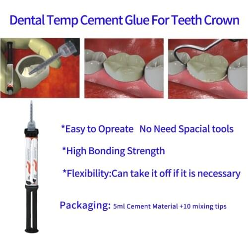 Dental Cement Glue for Teeth Crown Temporary Adhesive Materials Bonding Denture All Porcelain Metal Crown False Prosthesis Tooth