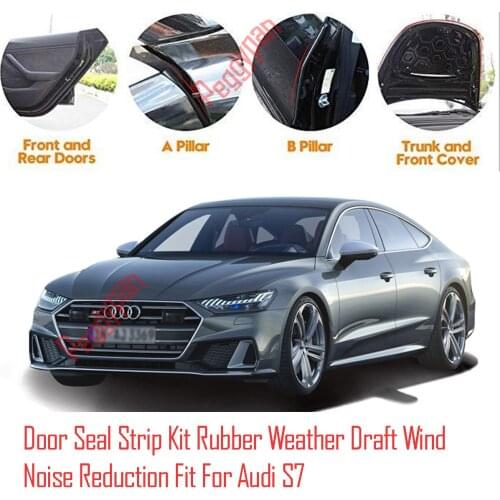 Door Seal Strip Kit Self Adhesive Window Engine Cover Soundproof Rubber Weather Draft Wind Noise Reduction Fit For Audi S7
