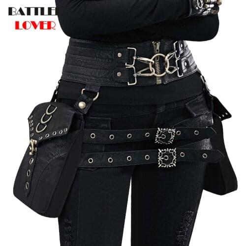 Vintage Steampunk leather Steam Punk Retro Rock Gothic Retro Cosplay Battlegrounds Waist Bags Packs Victorian Women Men leg bag