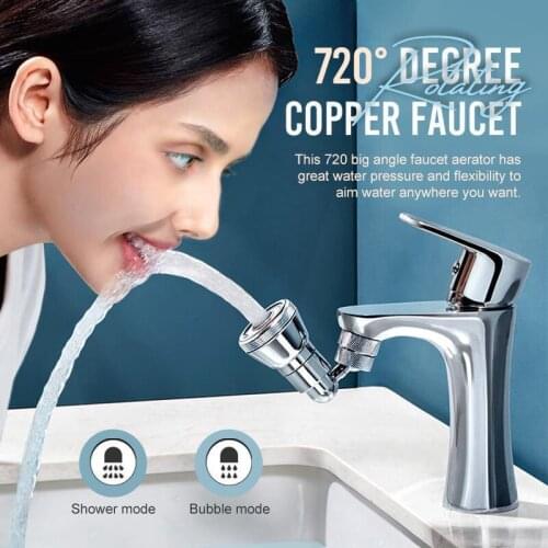 720° Degree Rotating Copper Faucet Water Saving Faucet Bubbler Rotatable Aerator Water Tap Nozzle Filter
