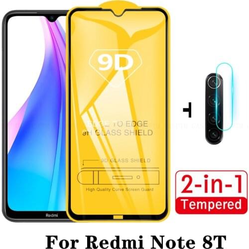 2 in 1 9D Tempered Glass For Xiaomi Redmi Note 8 8T Screen Protector Glass & Back Camera Lens Glass Film For Redmi 8 8A K30 film