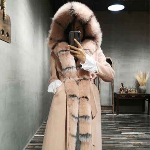 Real Double Sided Long Jacket Rabbit Fur Liner Winter Coat Women Parka Abrigos Mujer Invierno 2020 BL-508 YY675