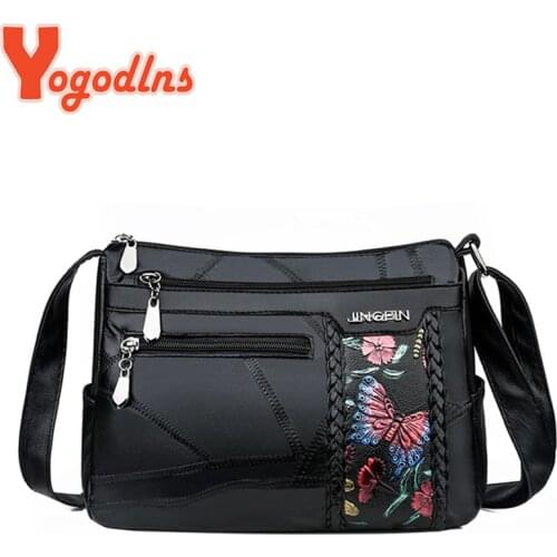 Yogodlns Women Bag PU Leather Shoulder Bag Multi-pockets Crossbody Bag Messenger Bag Lady Purse Fashion Handbags Bag