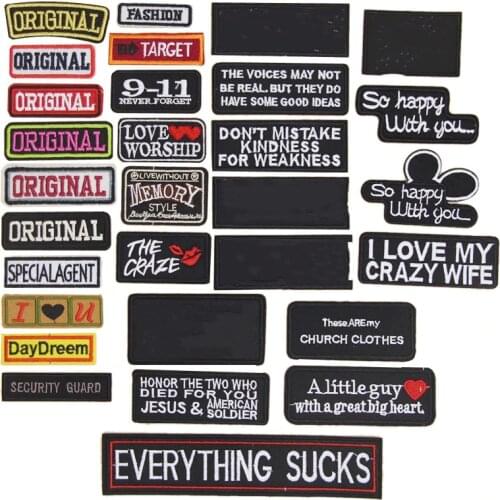 10 pcs Popular badges Embroidered patches iron on sew on Motif Applique fabric clothing decor repair accessory